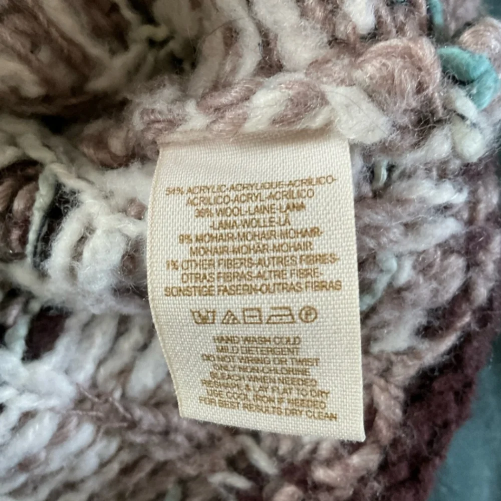 Free People Oversized Slouchy Mohair Wool Fair Isle Sweater XS